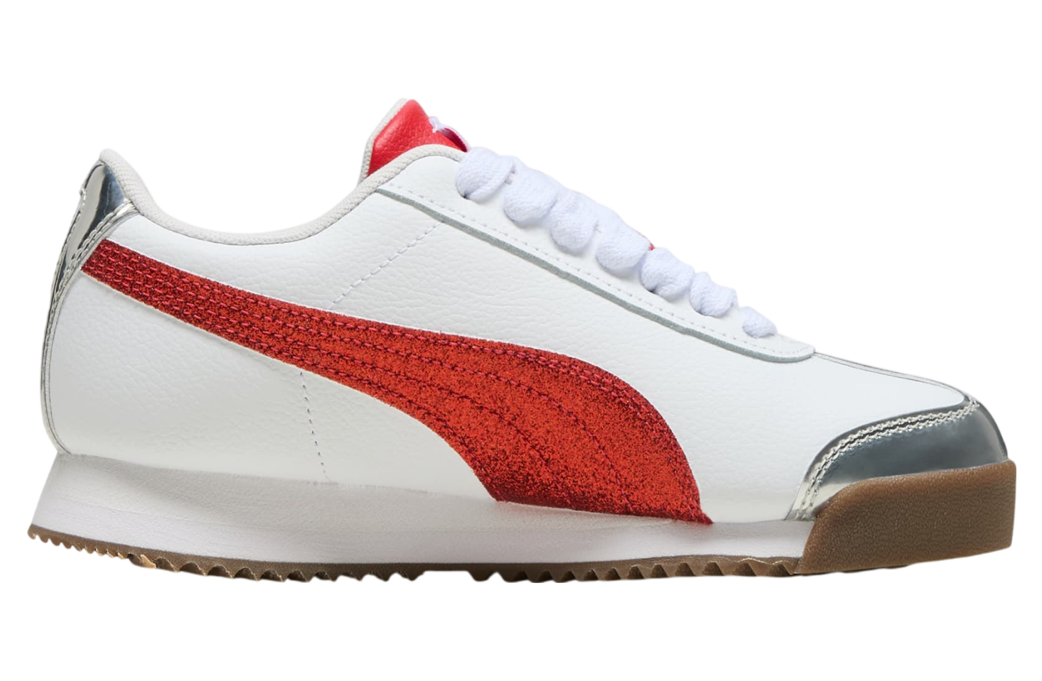 Puma Roma 24 Holiday Glitz Big Kids White / For All Time Red