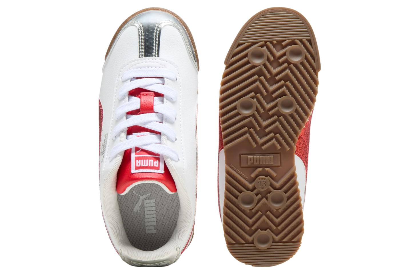 Puma Roma 24 Holiday Glitz Little Kids White / For All Time Red