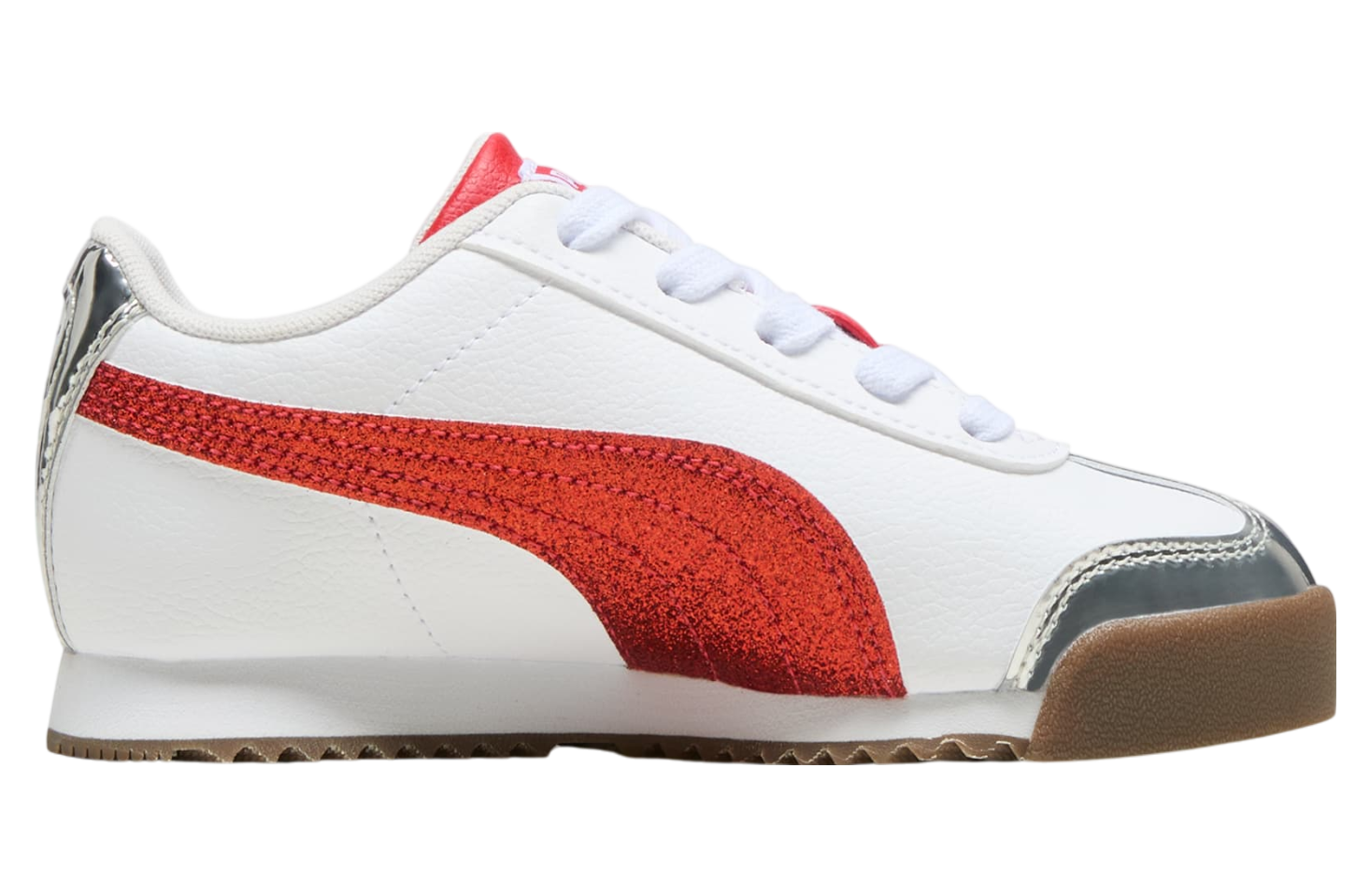 Puma Roma 24 Holiday Glitz Little Kids White / For All Time Red