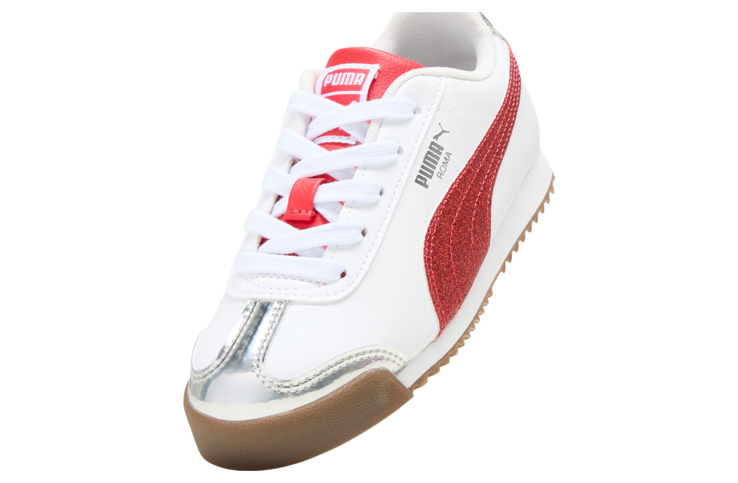 Puma Roma 24 Holiday Glitz Little Kids White / For All Time Red