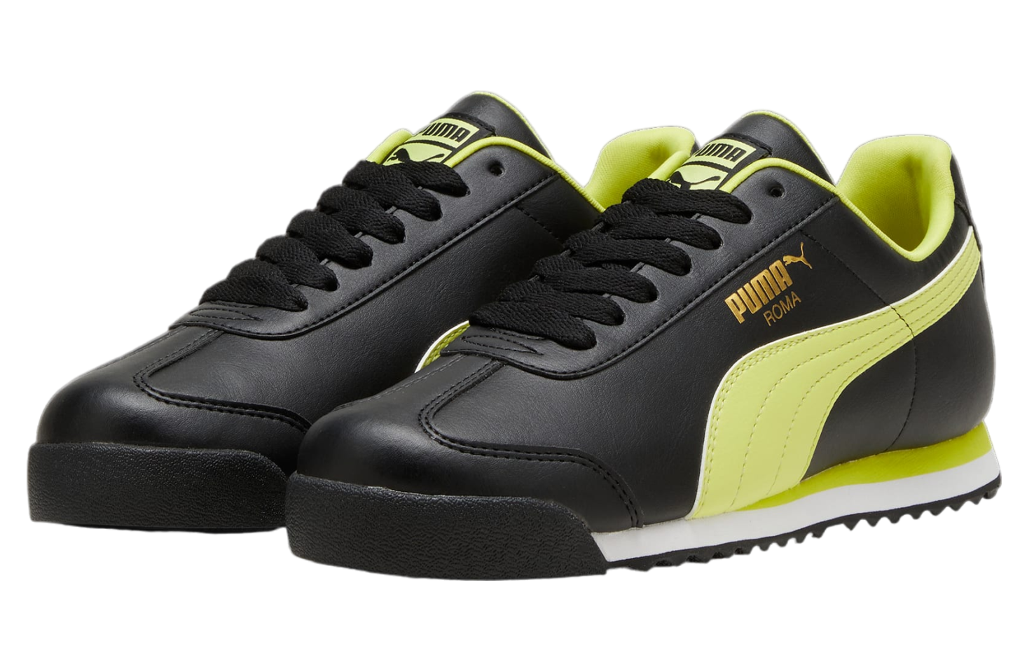 Puma Roma Basic+ Black / Lime Sheen