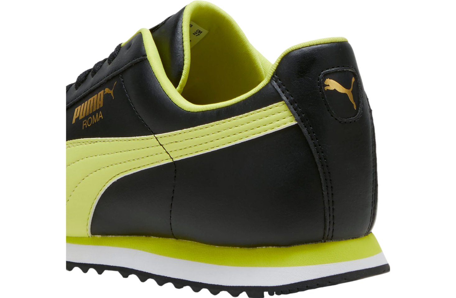 Puma Roma Basic+ Black / Lime Sheen