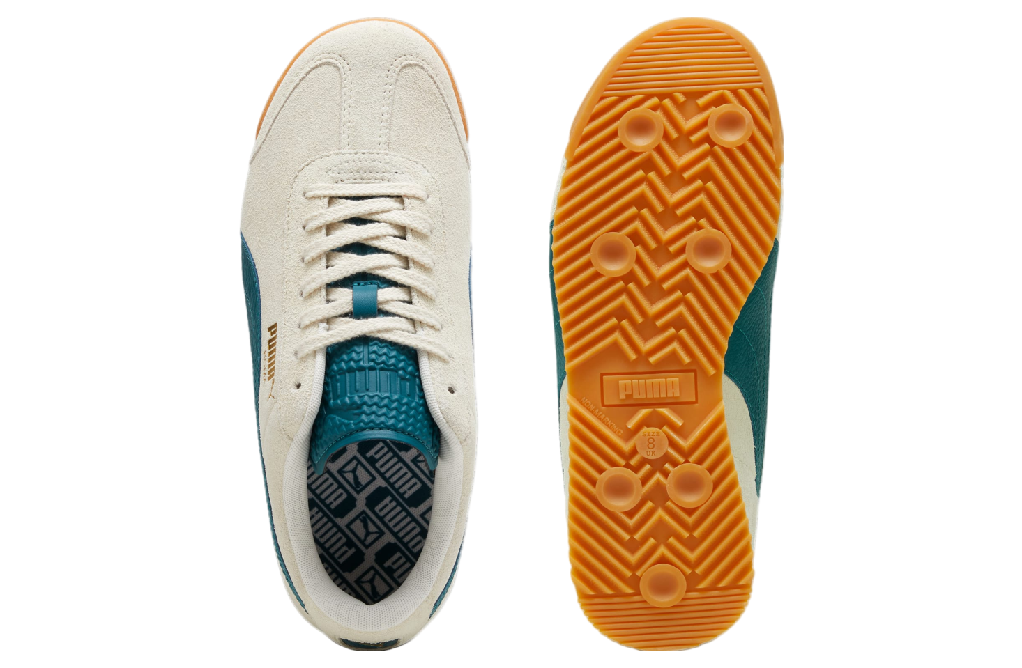 Puma Roma Suede Alpine Snow / Cold Green / Gum