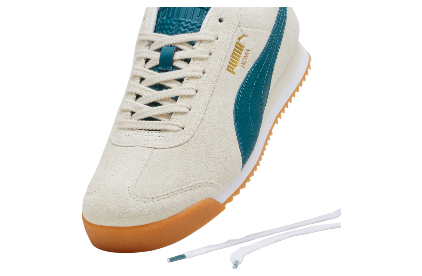 Puma Roma Suede Alpine Snow / Cold Green / Gum