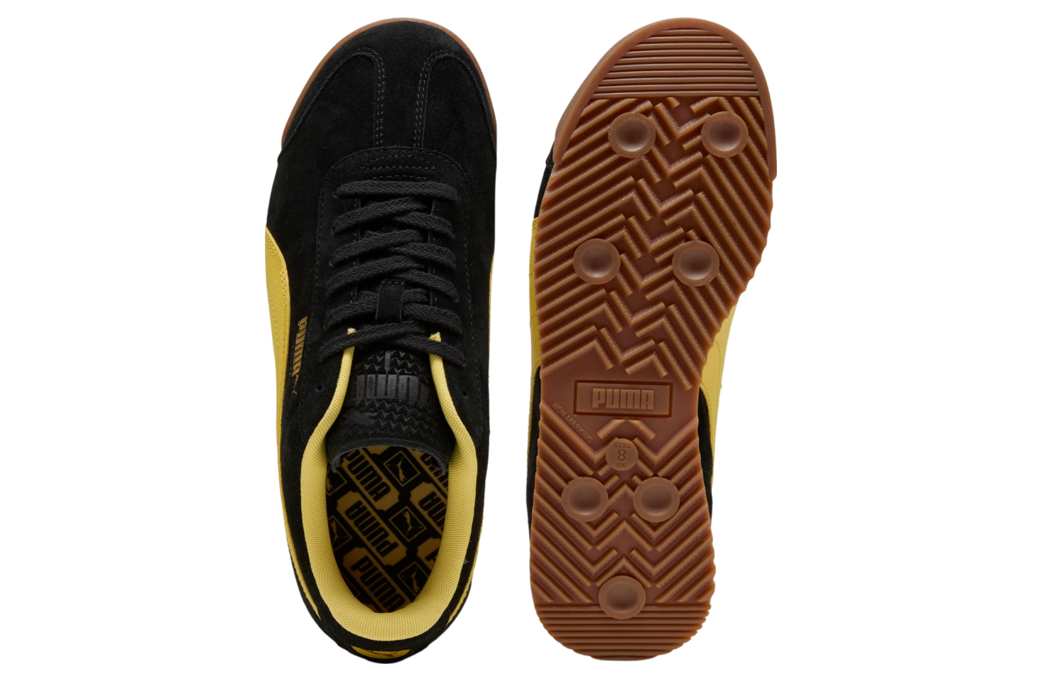 ★PUMA★ Roman Suede Black Sunny Yellow 39863506 PUMA Roma Suede Puma Black-Sunny Yellow 39863506 Men Shoes
