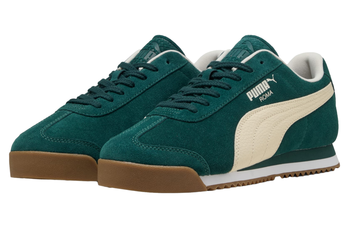 Puma Roma Suede Green Terrain / Alpine Snow