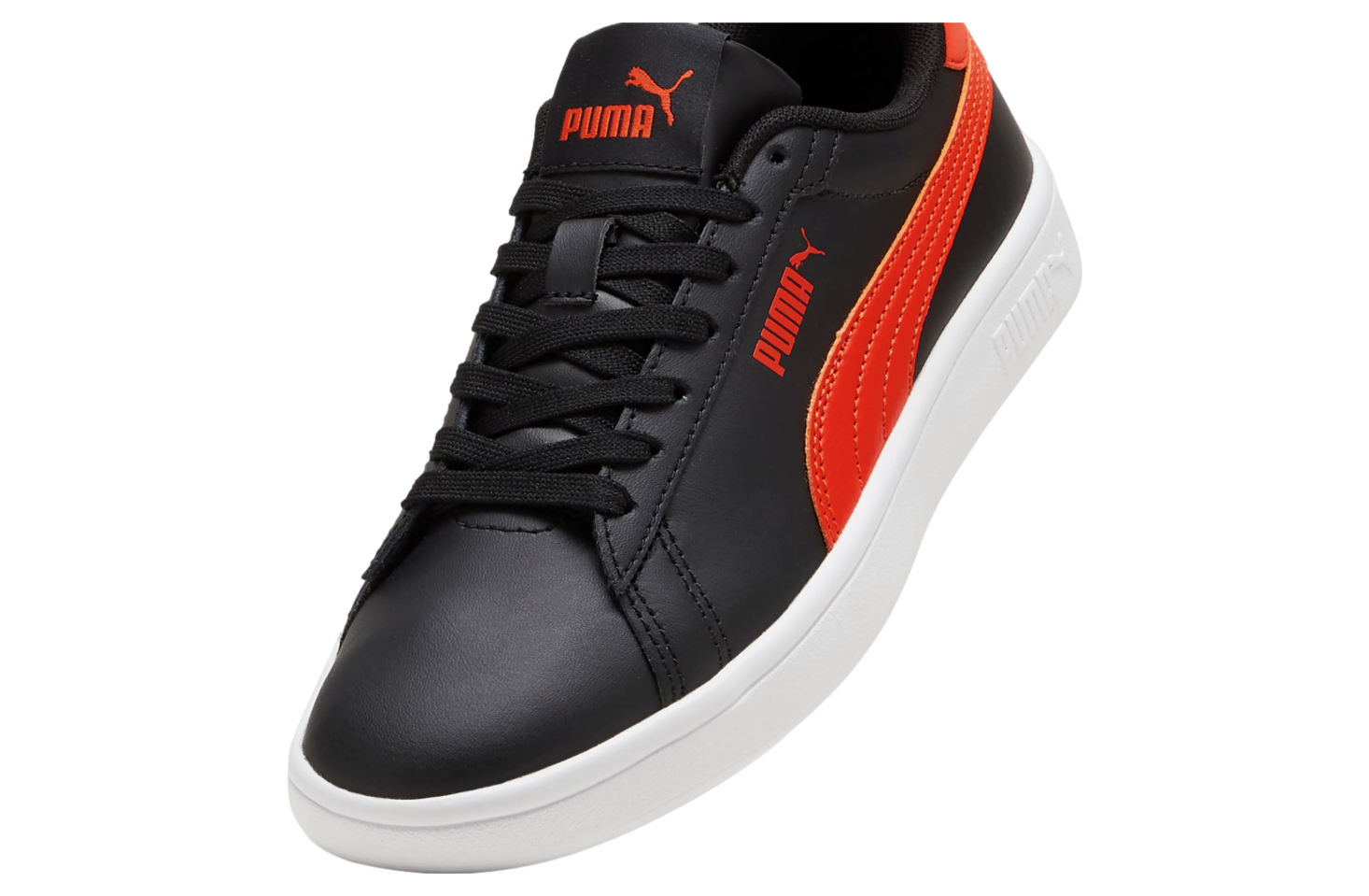 Puma Smash 3.0 Leather GS Black / Redmazing