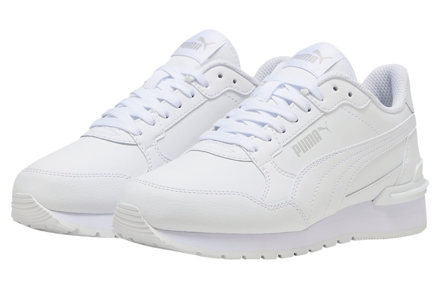 Puma ST Runner v4 Leather Big Kids White / Cool Light Gray