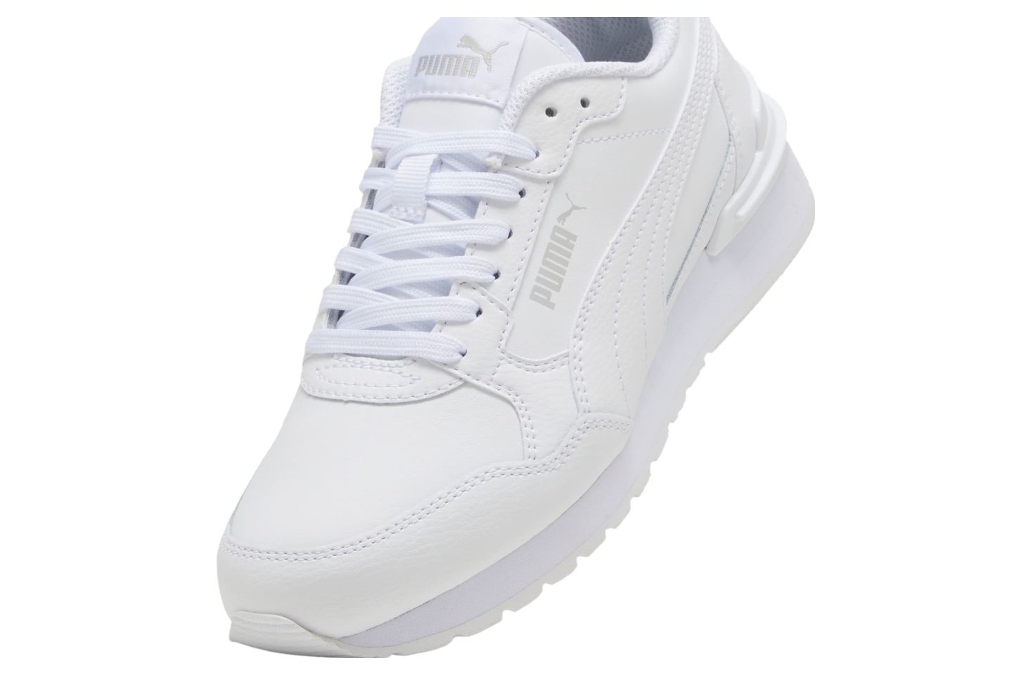 Puma ST Runner v4 Leather Big Kids White / Cool Light Gray