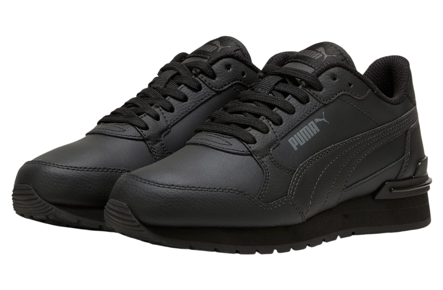 Puma St Runner V4 Leather Boys Black / Shadow Gray