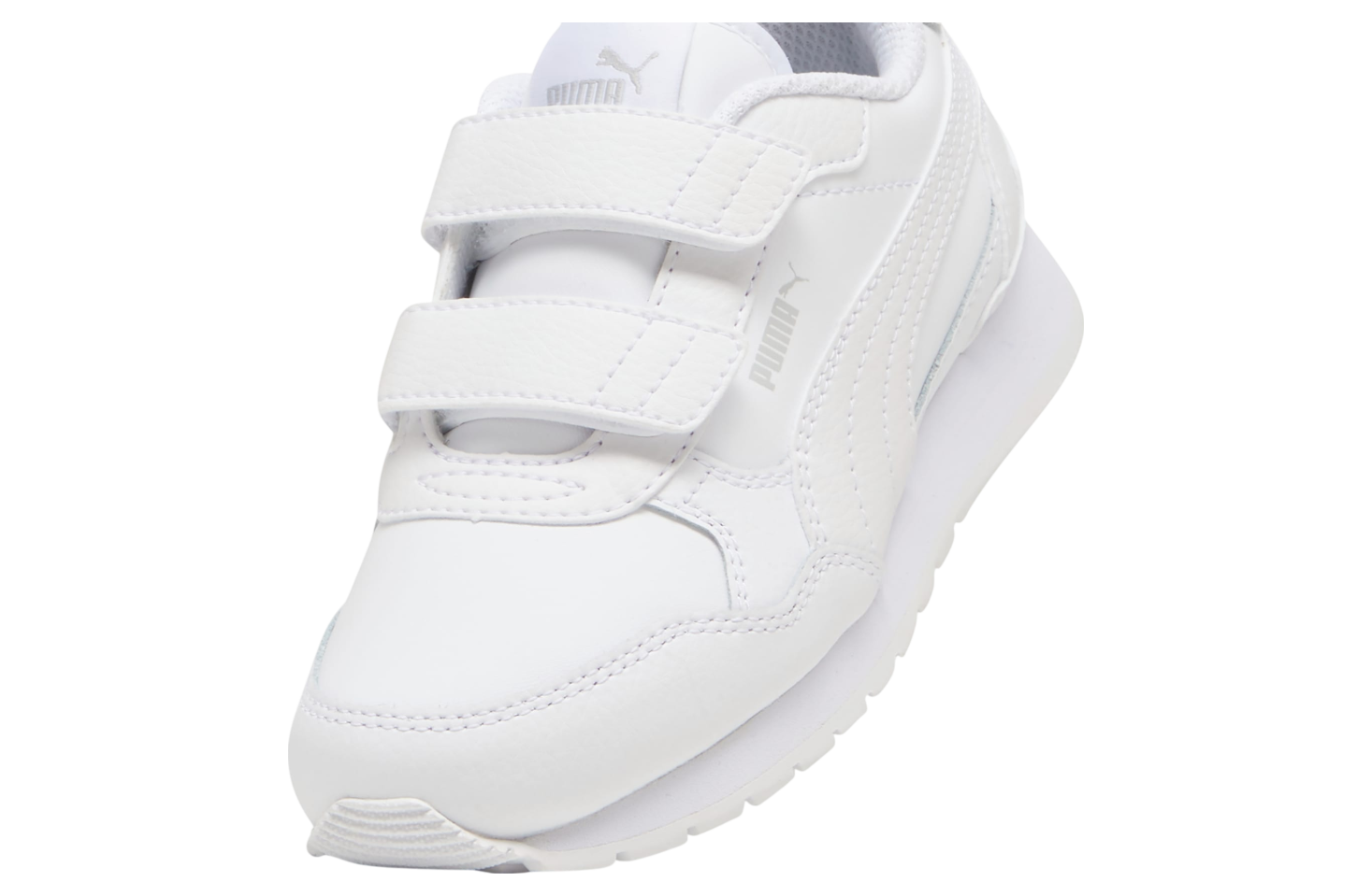 Puma ST Runner v4 Leather Little Kids White / Cool Light Gray