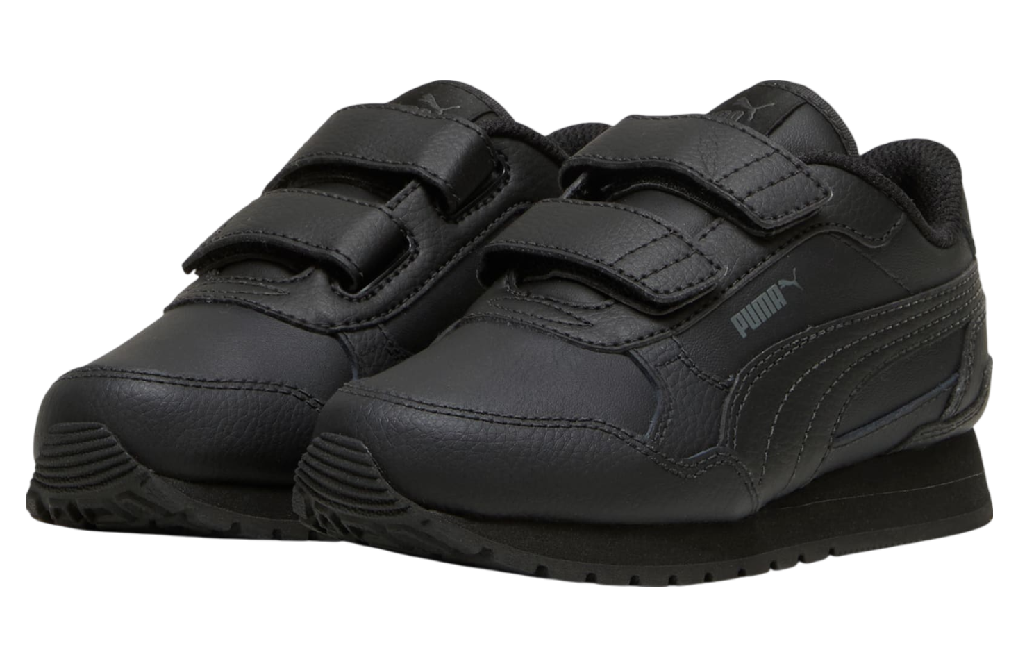 Puma ST Runner v4 Little Kids Leather Black / Shadow Gray