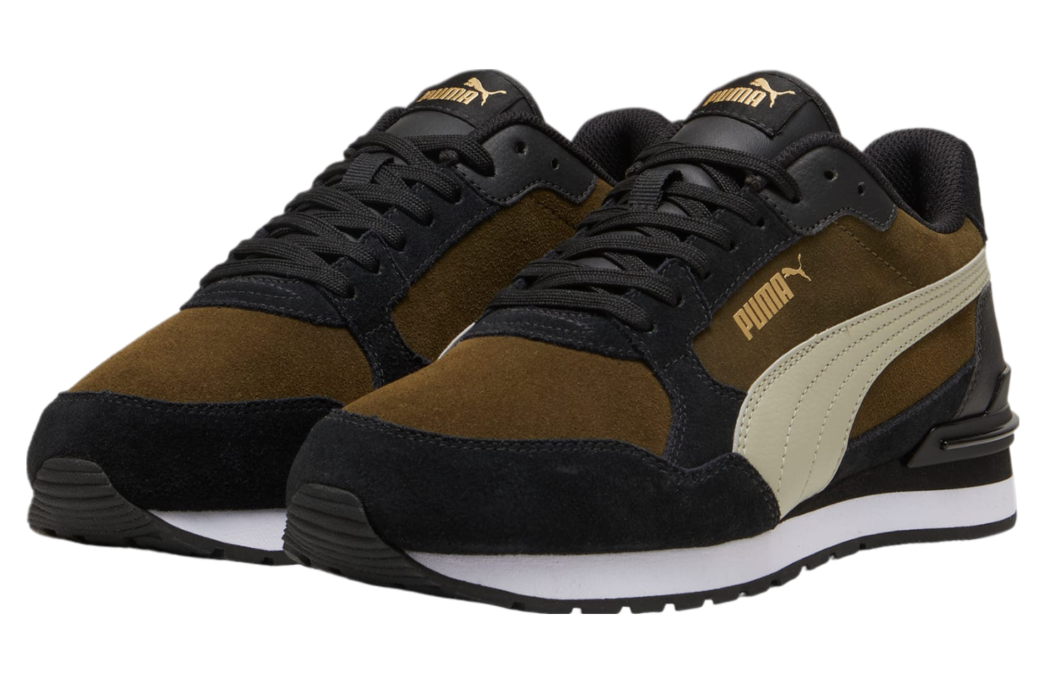 Puma St Runner V4 Suede Deep Olive / Pebble Gray