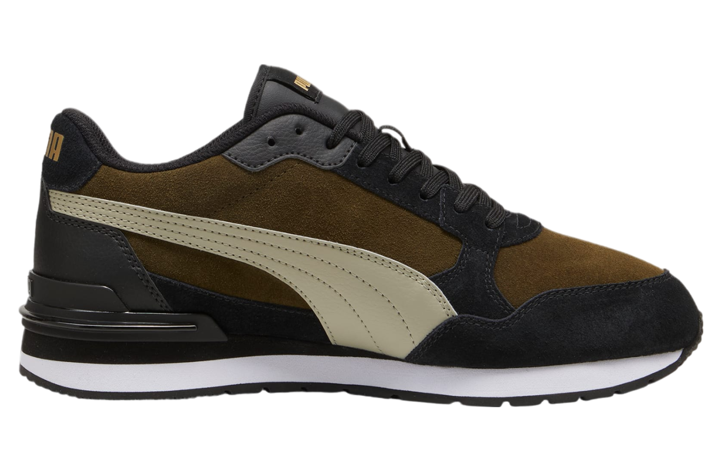 Puma St Runner V4 Suede Deep Olive / Pebble Gray