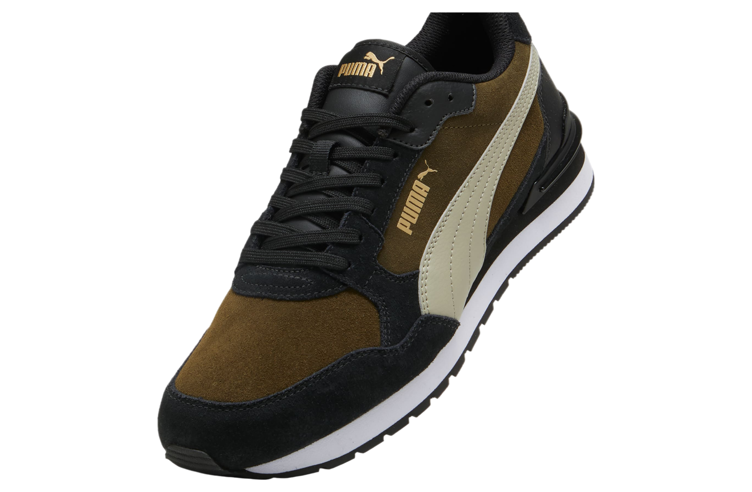 Puma St Runner V4 Suede Deep Olive / Pebble Gray