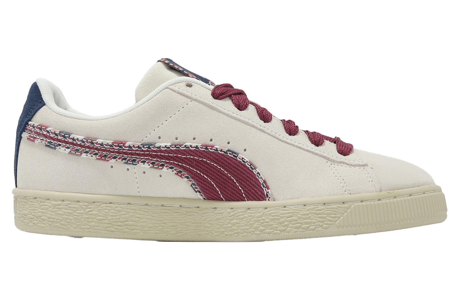 Puma Suede BZ Fringe Warm White / Team Red Navy