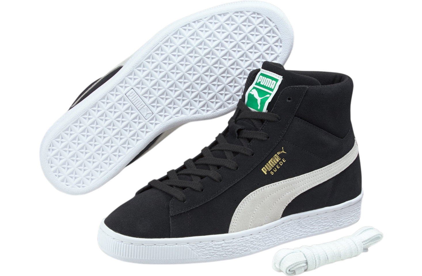 Puma Suede Mid XXI Black / Amazon Green