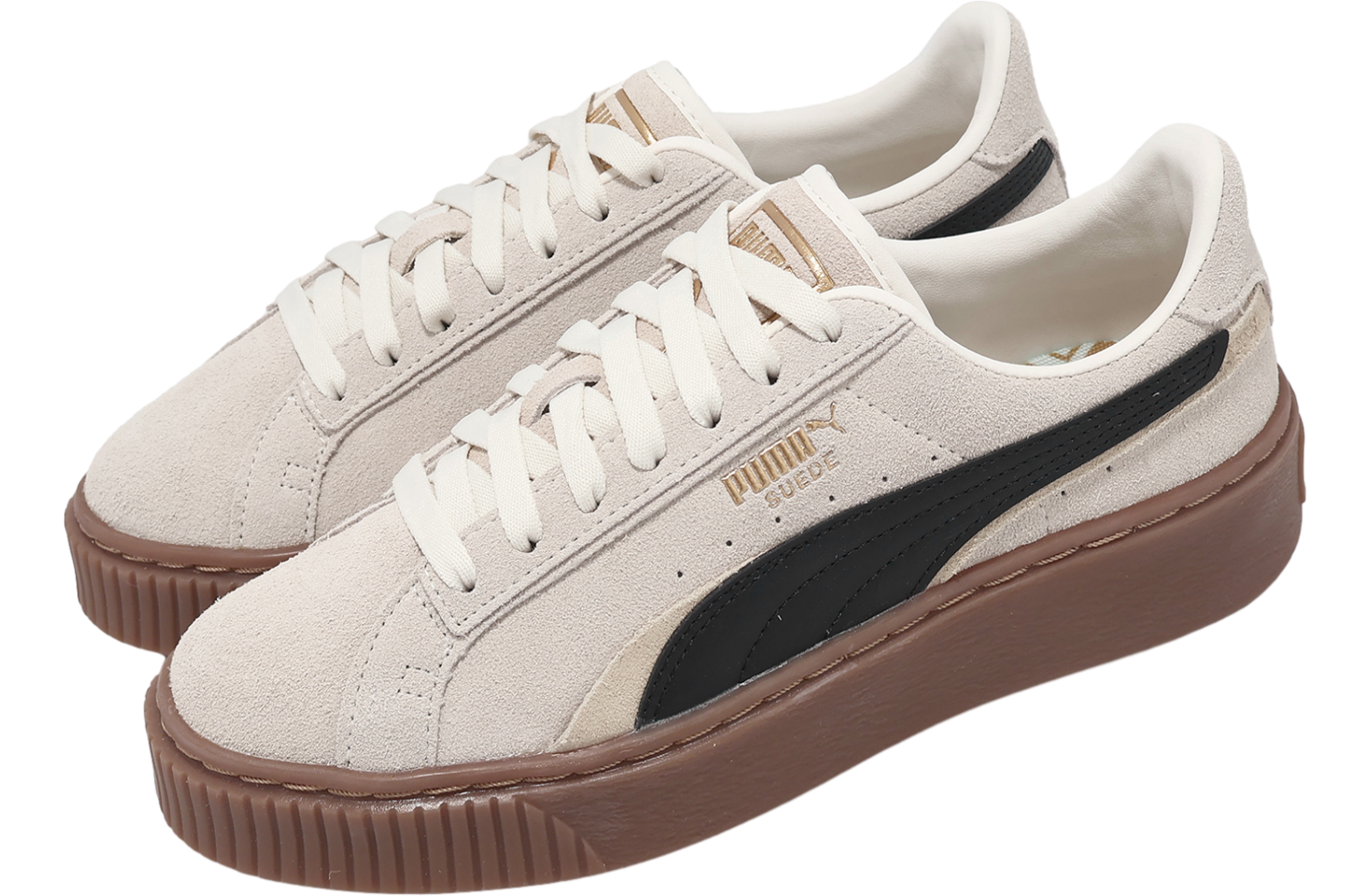【PUMA】◆Snowbae Suede Frosted Ivory◆402175-02◆ Puma Suede Platform Double FS WMNS Frosted Ivory / Black