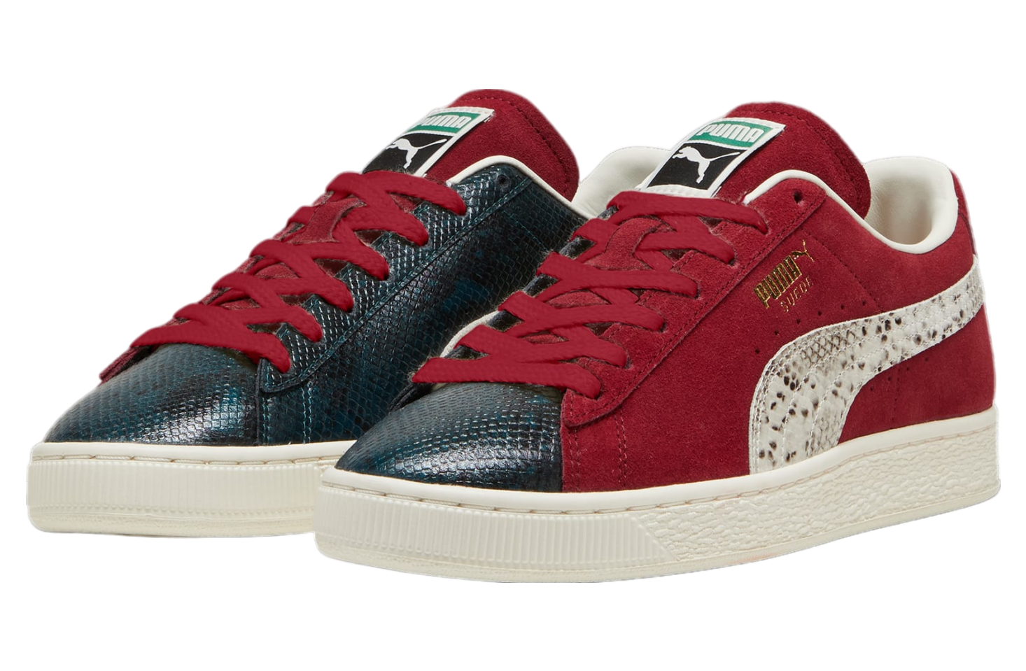 Puma Suede Split Intense Red / Cold Green