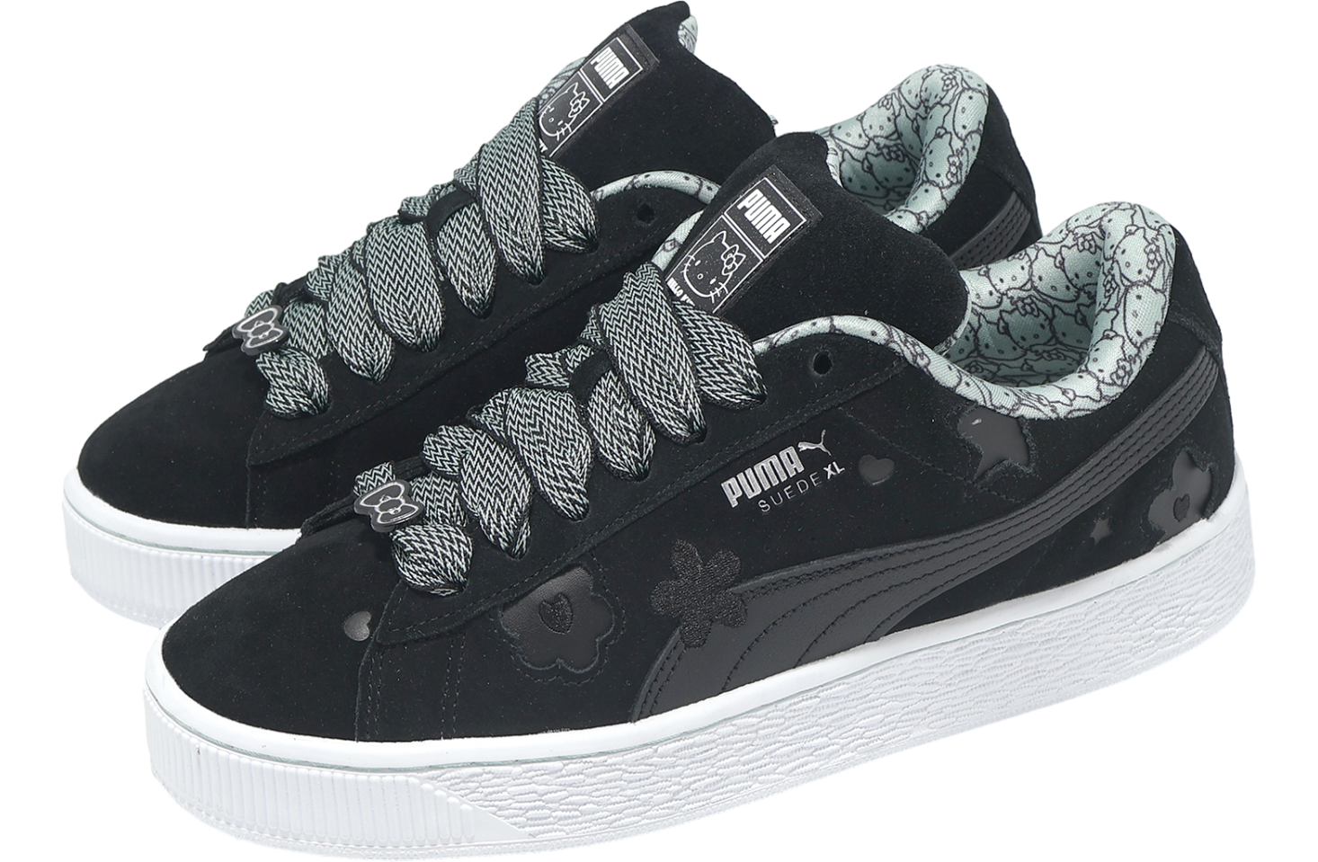 スニーカー ^PUMA^ Suede XL Hello Kitty Black Light Moss 40238101 402381 Puma Suede XL Hello Kitty WMNS Black / Light Moss - Jul 2025