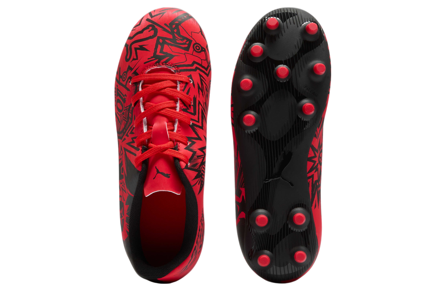 Puma X Christian Pulisic Tacto Ii Fg/ag Gs Red / Black