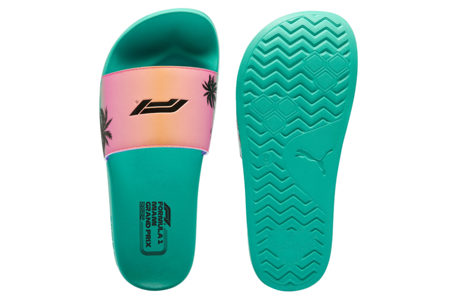 Puma X F1 Leadcat 2.0 Miami Grand Prix Slides Sparkling Green / Clementine