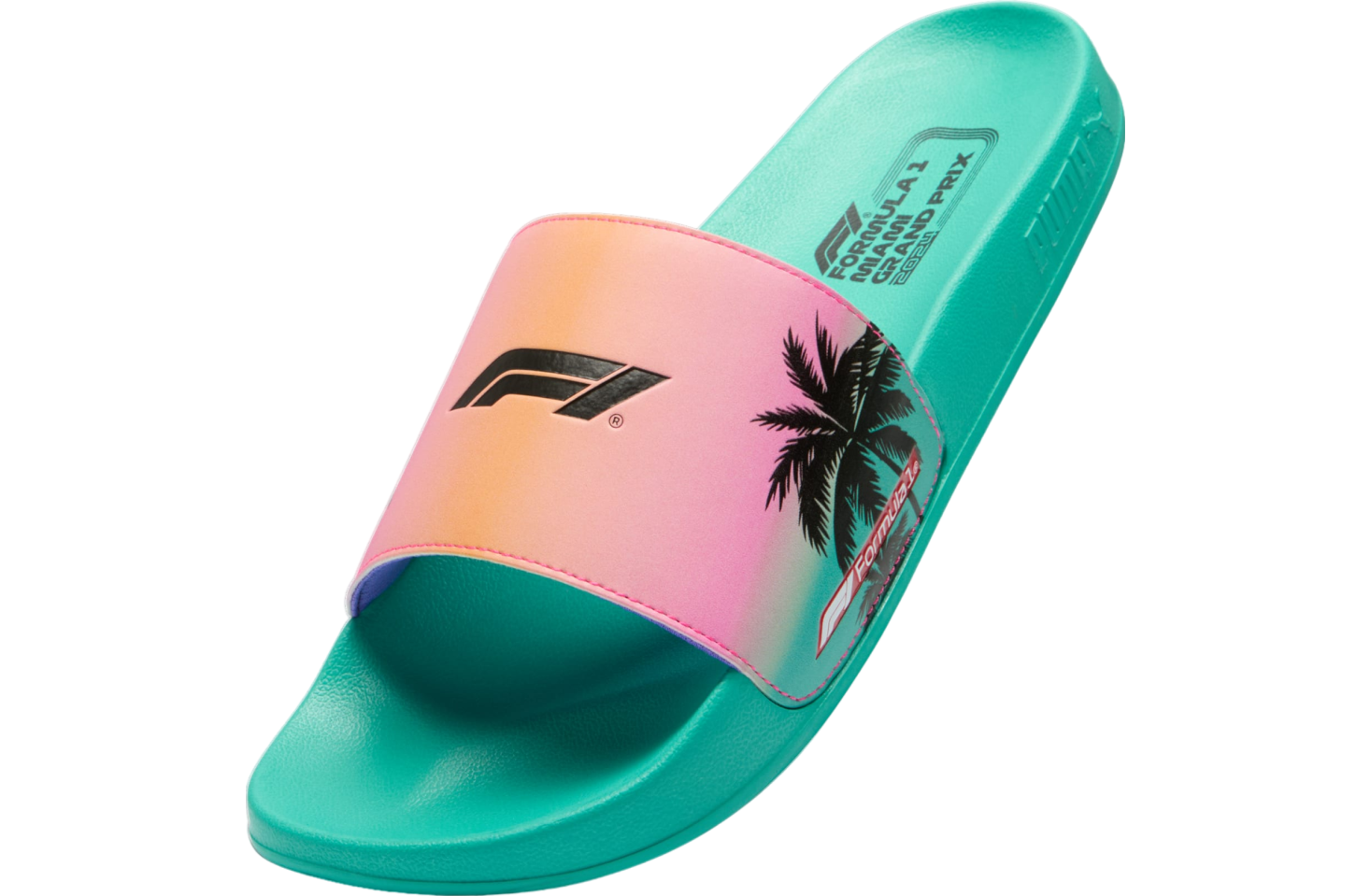 Puma X F1 Leadcat 2.0 Miami Grand Prix Slides Sparkling Green / Clementine