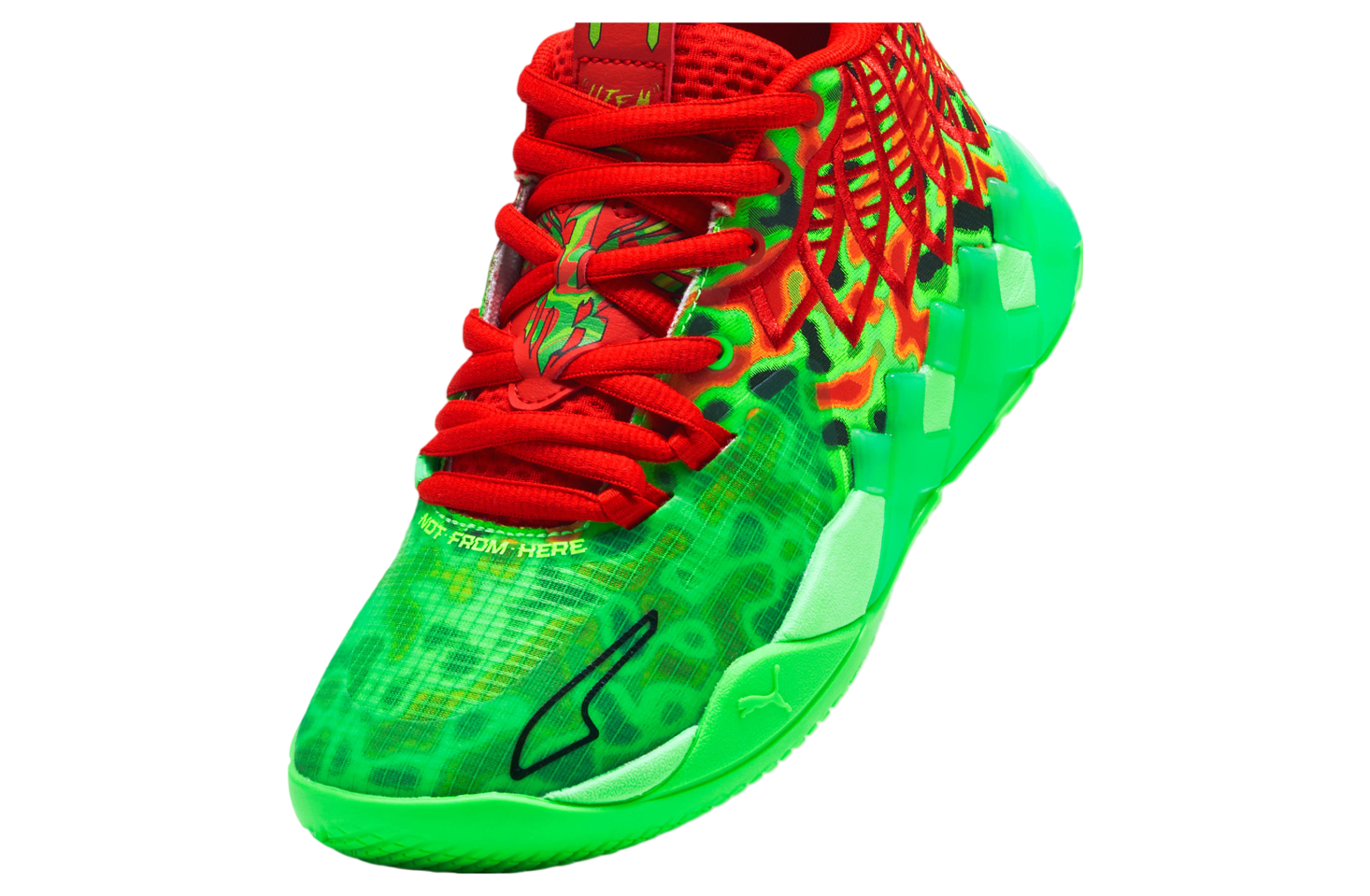 Puma X Lamelo Ball Mb.01 Thermal GS Fluro Green Pes / Red