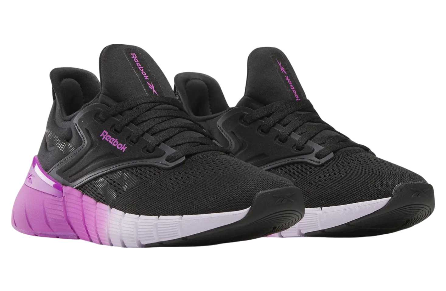 Purple and black reebok deals