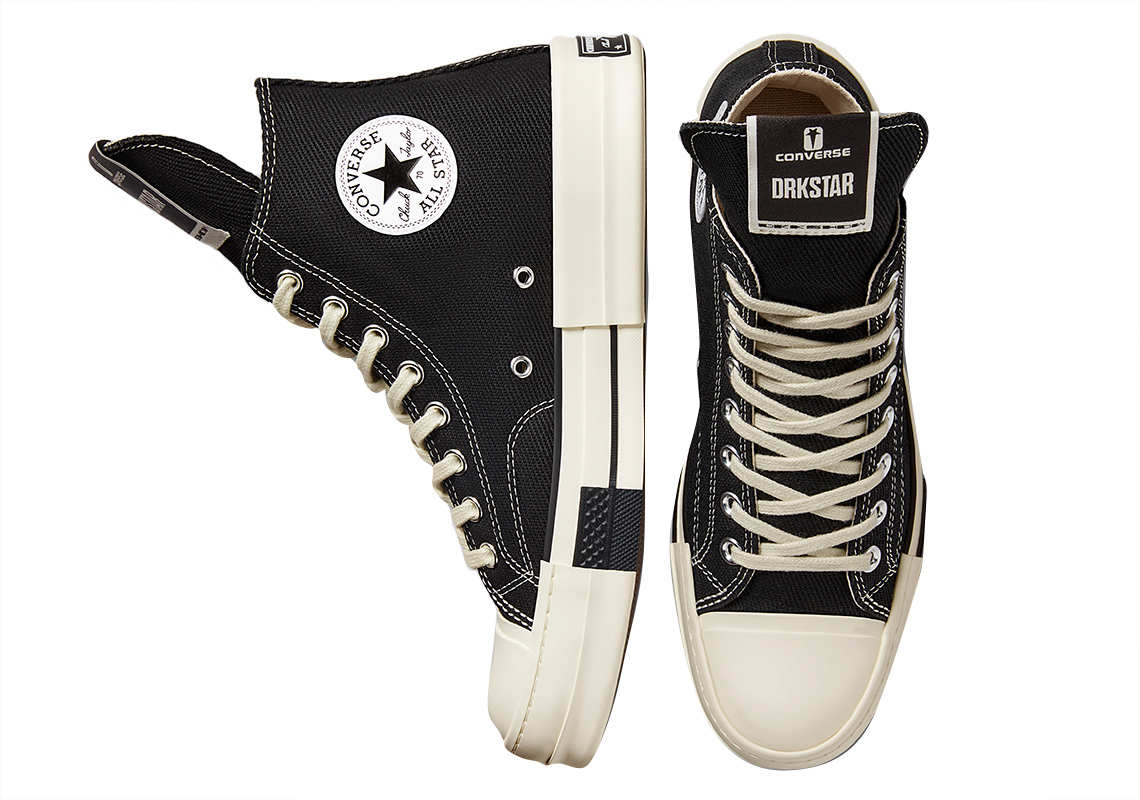 Rick Owens x DRKSHDW DRKSTAR Converse Chuck 70 Hi Black A00130C