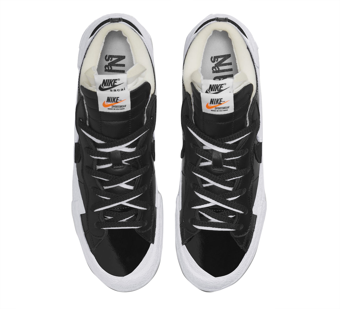 sacai x Nike Blazer Low Black Patent DM6443-001