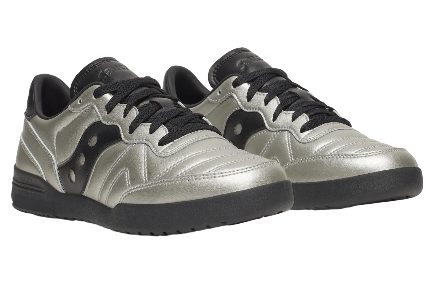 Saucony 586i Leather Silver / Black