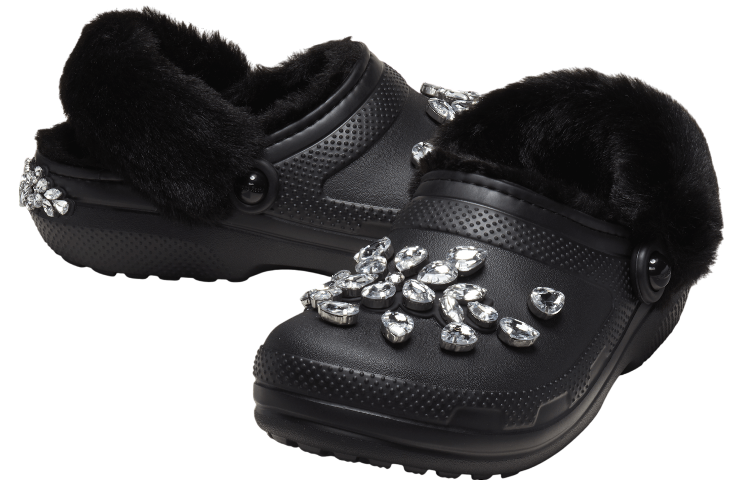 Simone Rocha X Crocs Classic Lined Clog Black with Silver Bedazzle