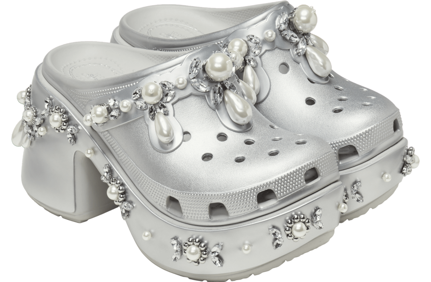 Simone Rocha X Crocs Siren Clog Metallic Silver