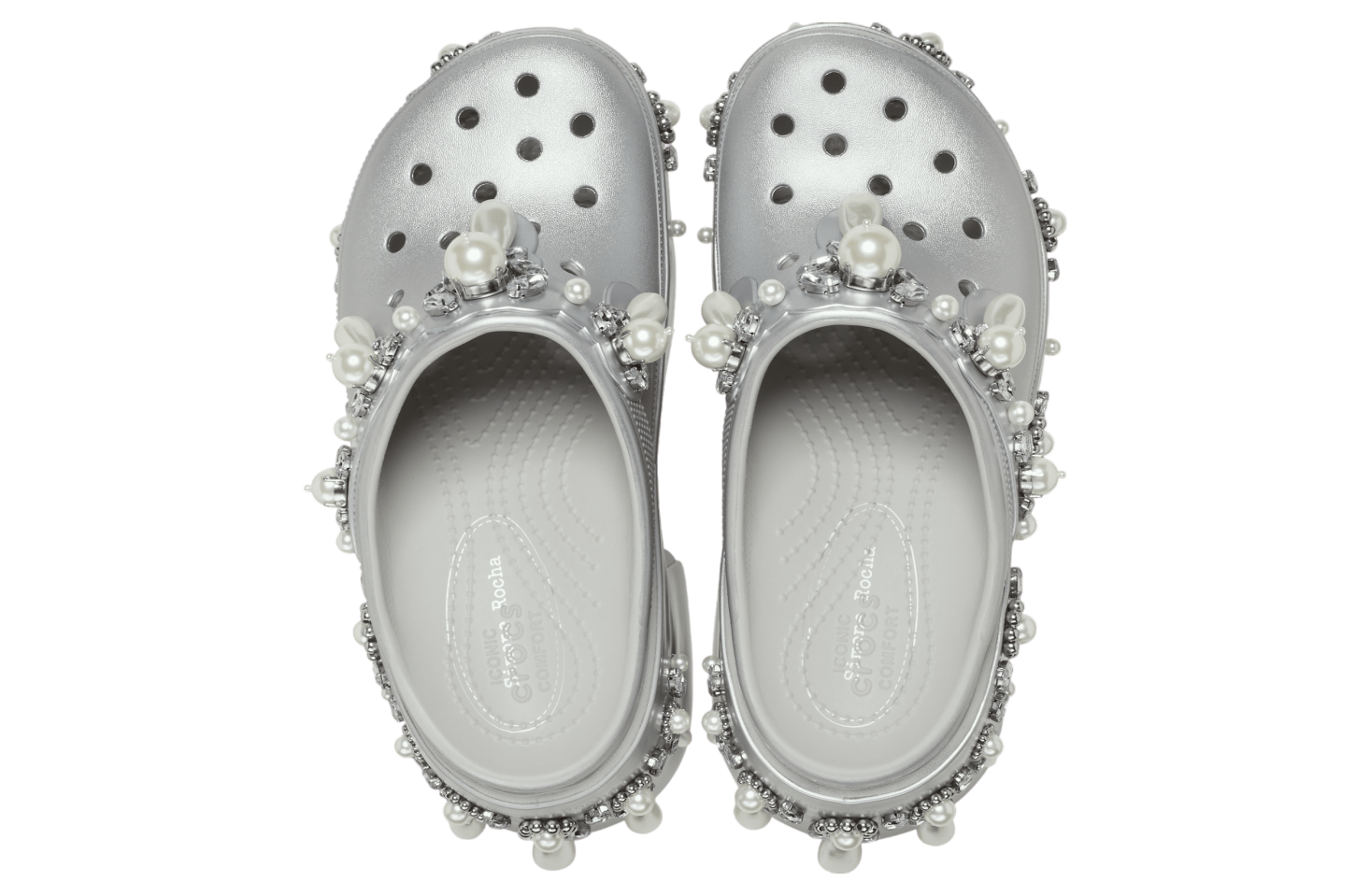 Simone Rocha X Crocs Siren Clog Metallic Silver