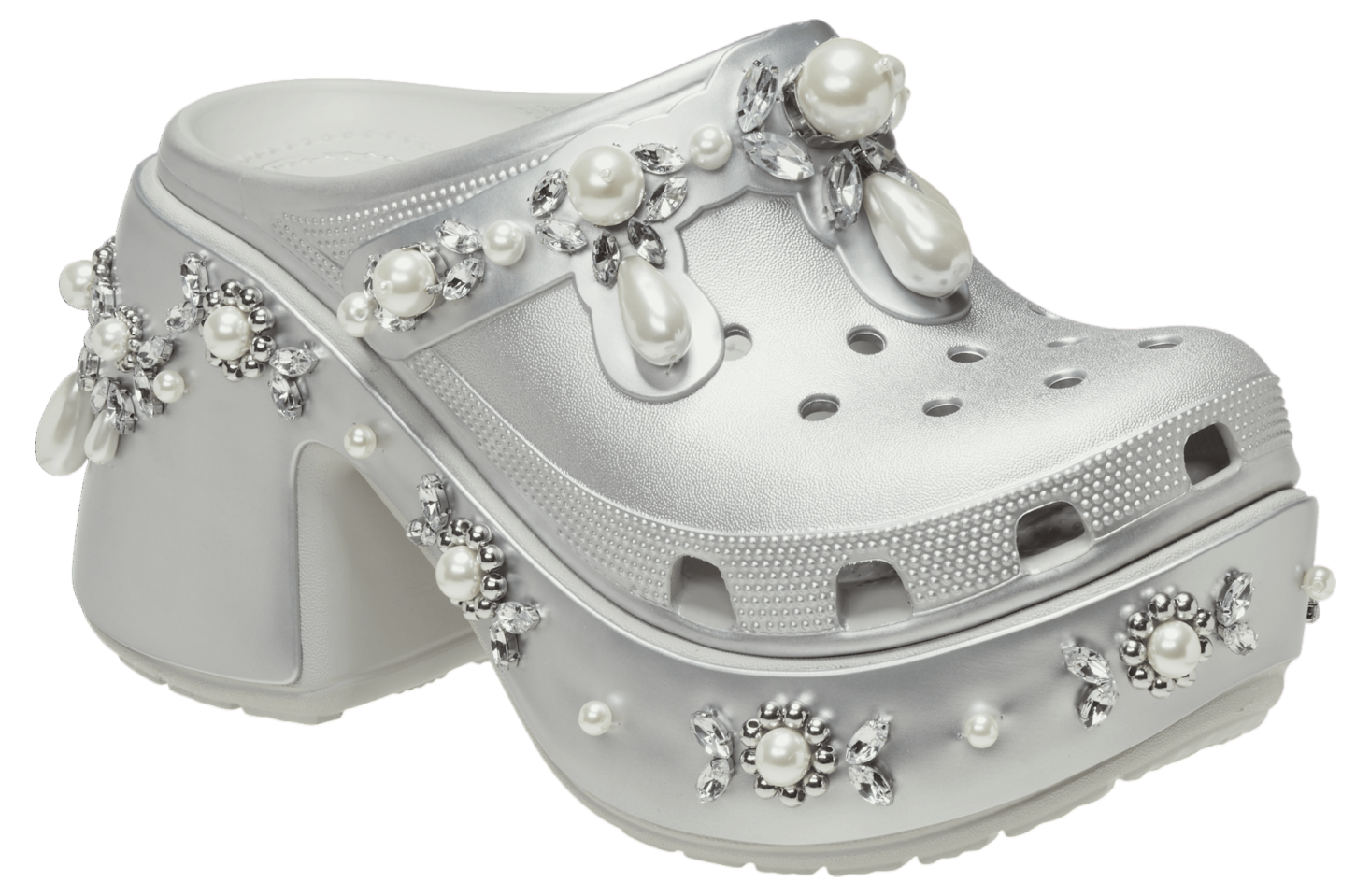 Simone Rocha X Crocs Siren Clog Metallic Silver