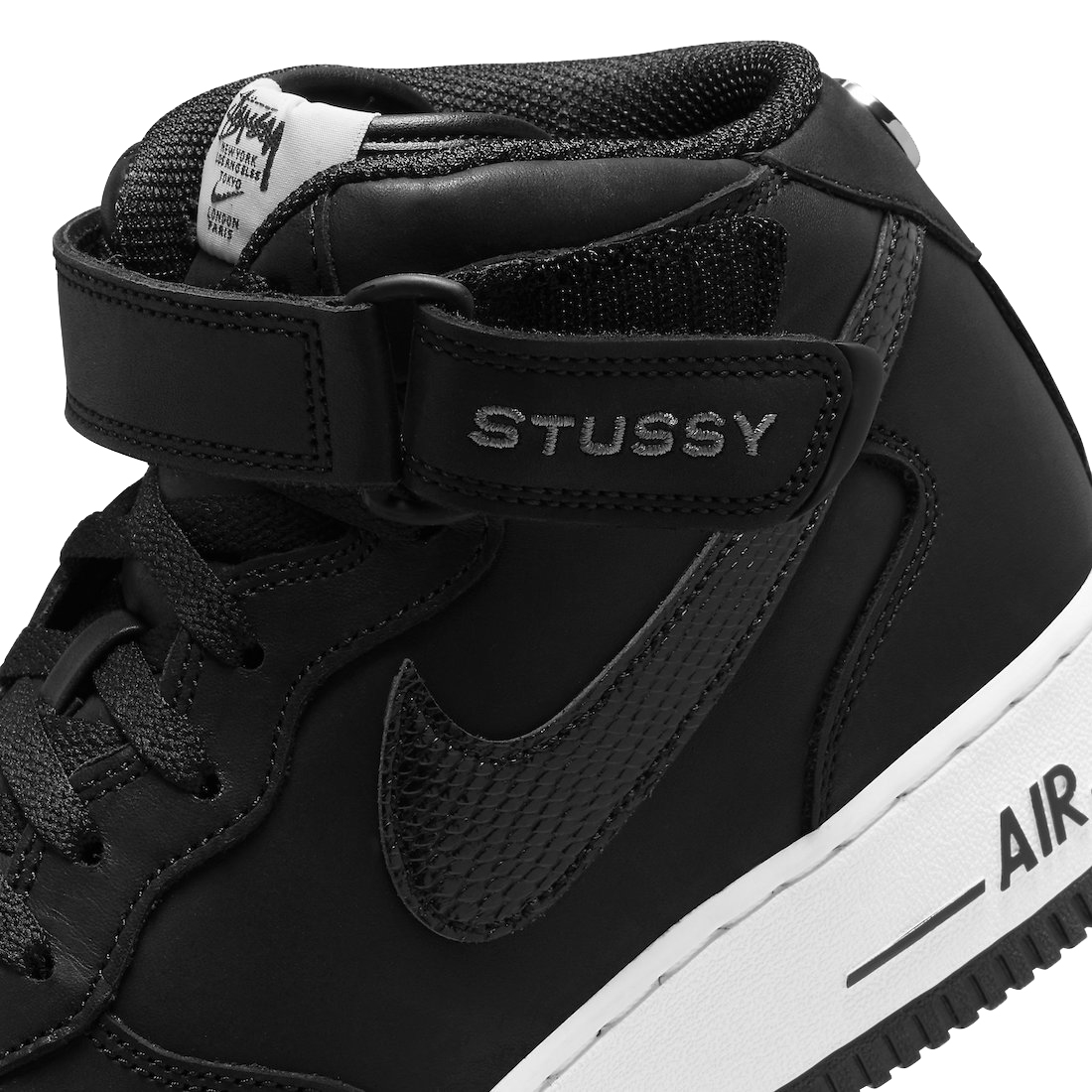Stussy x Nike Air Force 1 Mid Black - May. 2022 - DJ7840-001