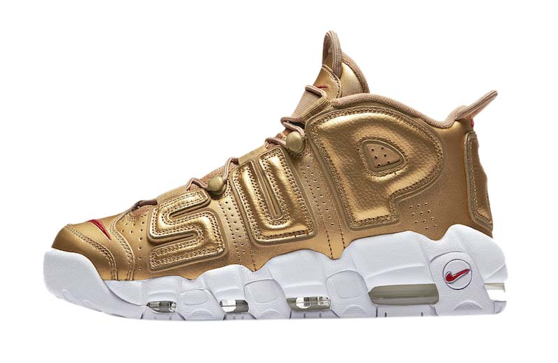 nike air uptempo gold