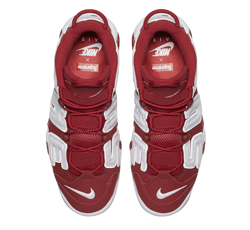 Supreme X Nike Air More Uptempo Red