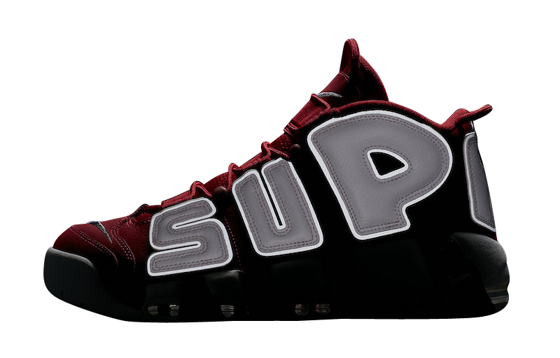 nike air more uptempo x supreme red basketball shoes