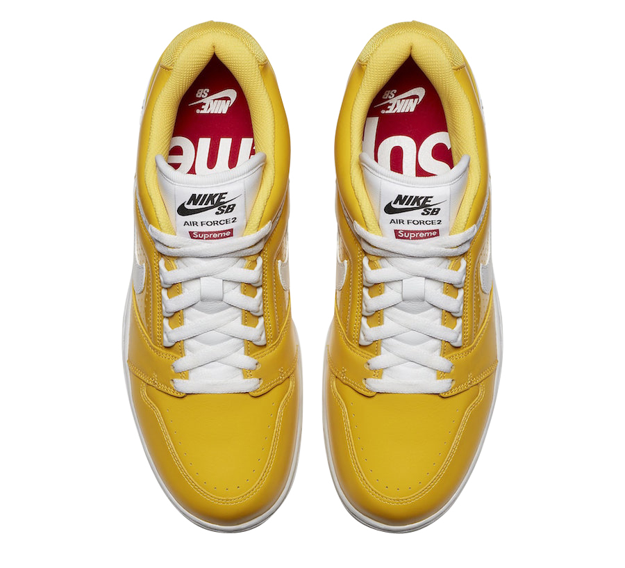 Supreme x Nike SB Air Force 2 Varsity Maize