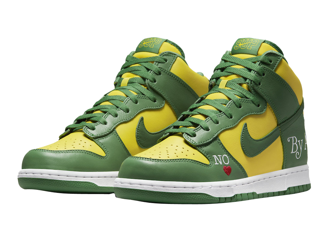 Supreme x Nike SB Dunk High By Any Means Varsity Maize