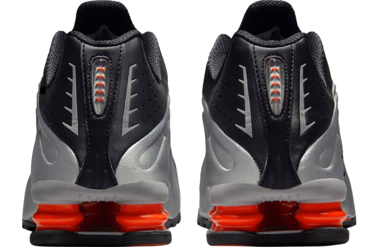 The Nike Shox R4 Metallic Silver / Red