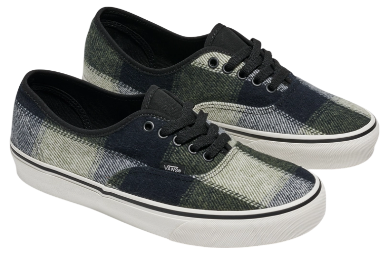 Vans Authentic Brushed Plaid Olive Green / Black