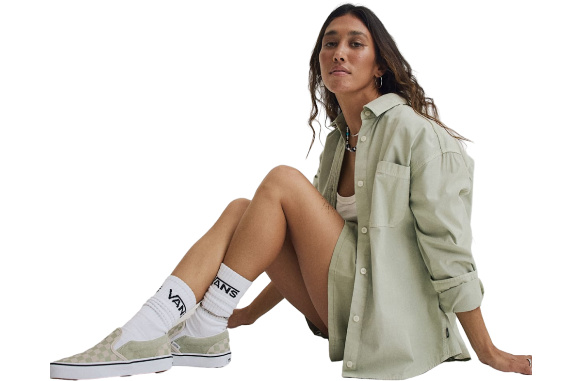 Vans Classic Slip-On Checkerboard Checkerboard Soft Sage Green