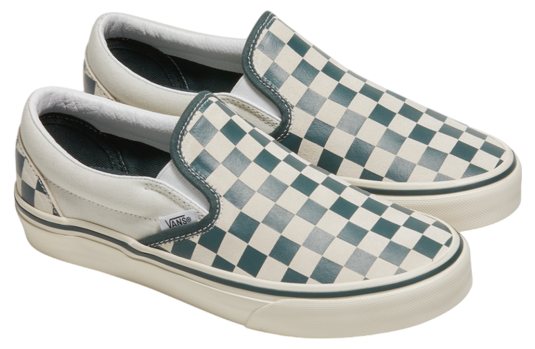 Vans Classic Slip-on Checkerboard Green / True White