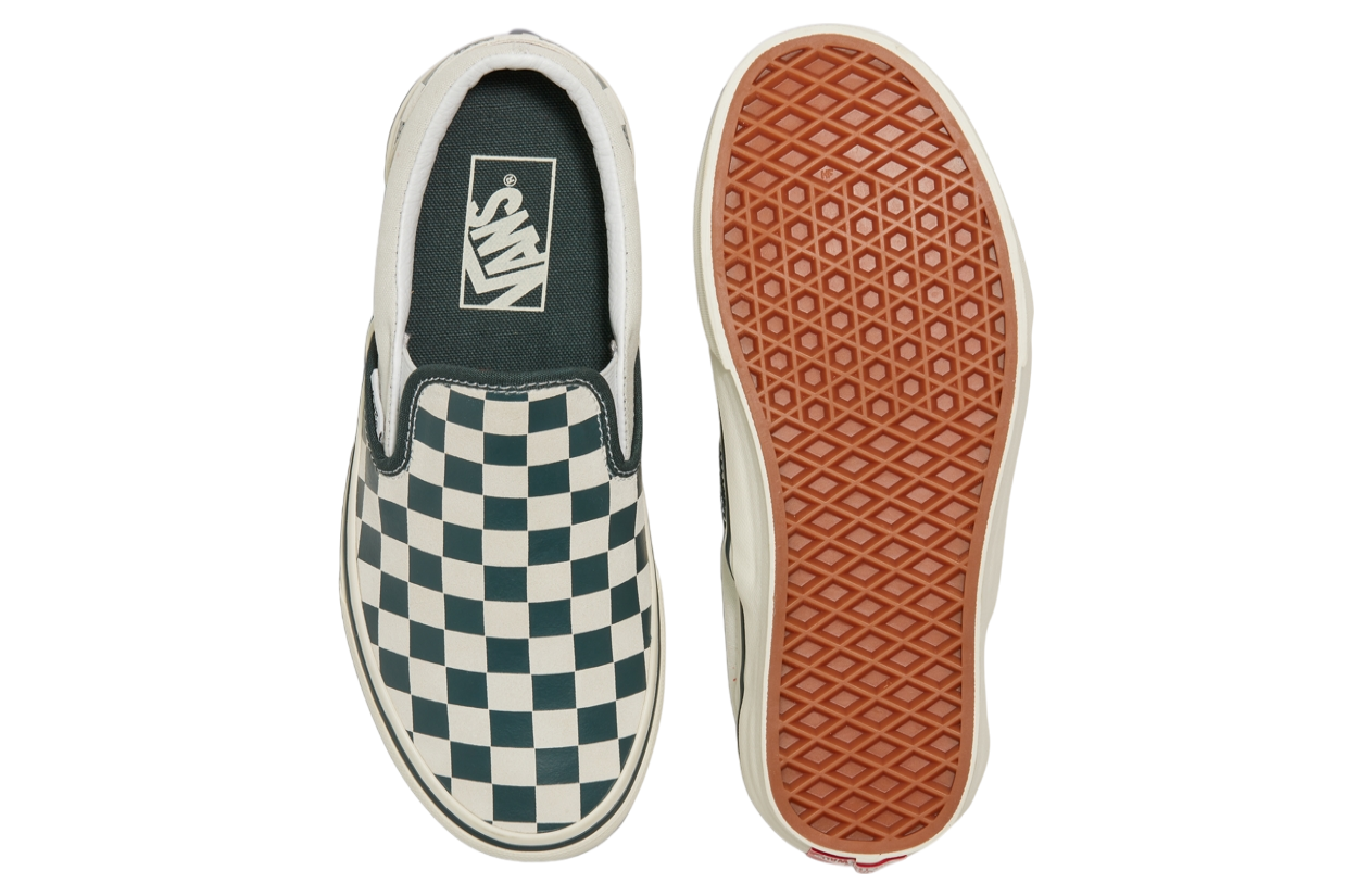 Vans Classic Slip-on Checkerboard Green / True White