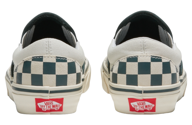 Vans Classic Slip-on Checkerboard Green / True White