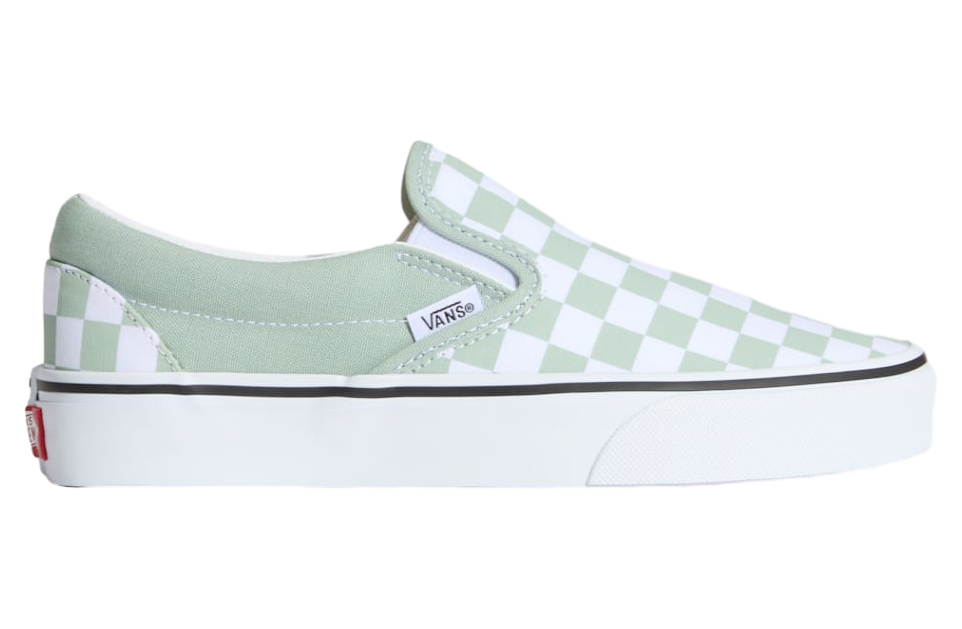 Vans Classic Slip-On Checkerboard Grey Olive Green / White