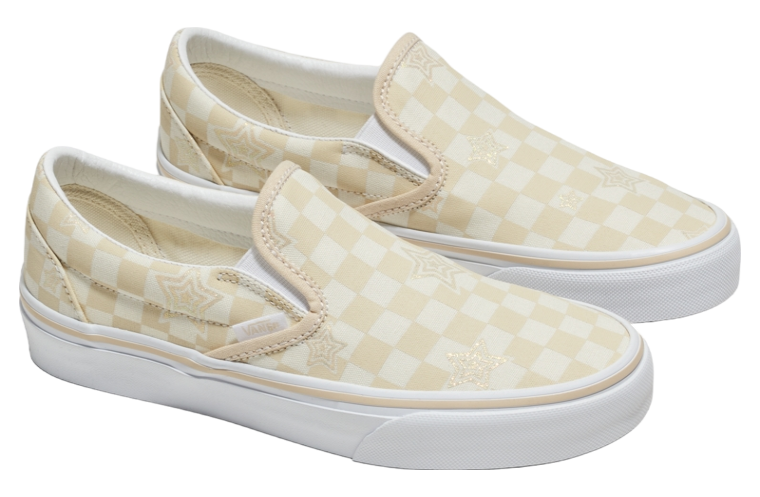 Vans Classic Slip-on Checkerboard Stars Tan